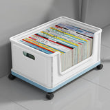 Cortina Bookshelf  Plastic Storage Organizer  for Books, Magazines & CDs, Compact Book Rack for Home, Office & Study Desk (Rolling Storage Container)