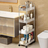 Cortina 4-Tier Rolling Storage Cart with Wheels, Slim Kitchen Organizer Rack, Space-Saving Mobile Utility Trolley with Slide Out Shelves for Bathroom & Kitchen Organization, Kids Room [22 Cm Width]