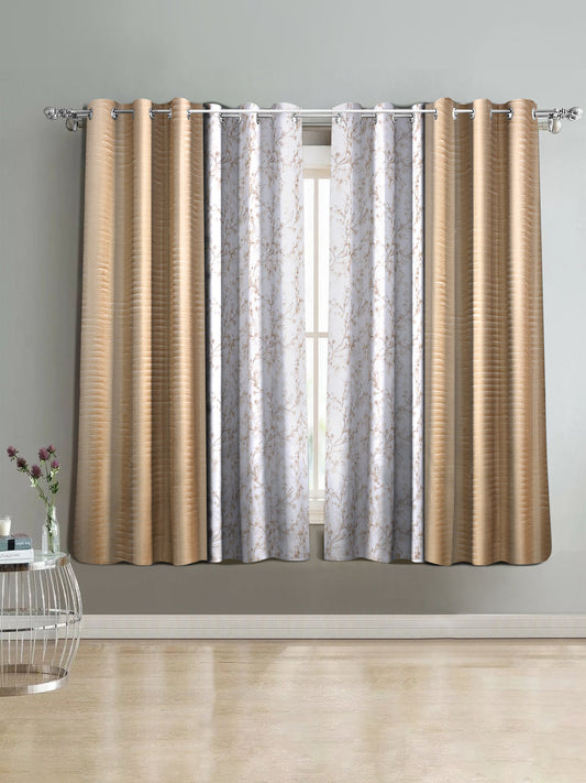 Semi-Transparent Curtains Set of 4- Beige
