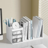 Cortina Bookshelf  Plastic Storage Organizer  for Books, Magazines & CDs, Compact Book Rack for Home, Office & Study Desk (Desktop Bookshelf Organizer)