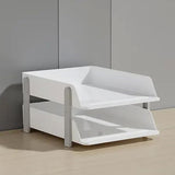 Cortina 2-Tier File Organizer , Premium Polystyrene Desk Rack, Foldable Document Holder with Dividers - Space-Saving Office & Home Paper Storage , Cloth organiser ( Grey )