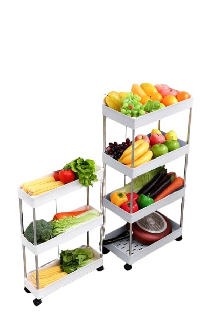 Cortina Heavy Duty Plastic Storage 2 TierShelves for Home Kitchen Garage Bathroom | Multipurpose Tiered Rack Organizer with Wheels | Strong Load-Bearing Modular Storage Unit | 46x18x48