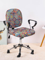 Stretchable Elastic Ethnic Printed Office Chair Cover Pack of 1- Multicolour