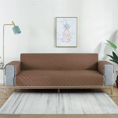 Reversible 3 Seater Sofa Cover-Brown & Grey