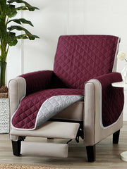 Reversible 1 Seater Sofa Cover-Maroon & Grey