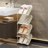 Cortina Foldable Shoe Rack Storage Organizer, Tall Narrow Shoe Shelf for Closet, Free Standing Cabinet with Clear Door, Plastic Space Saving Corner Shoe Stand, (4 Tier)