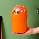 Cortina Corton Design Plastic Large Tabletop Dustbin, Large Waste Bin for Study Table, Office Desk, Bathroom, Kitchen Sink & Washroom (Orange)