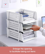 Cortina File Rack PP Plastics For Office Home Plastic Foldable Office Desk Accessories Files Papers Divider Rack Storage Rectangular Tray Stand (3 Layer File Rack)