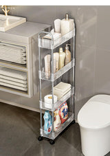 Cortina 4-Tier Rolling Storage Cart with Wheels, Slim Kitchen Organizer Rack, Space-Saving Mobile Utility Trolley with Slide Out Shelves for Bathroom & Kitchen Organization, Kids Room,[14Cm Width]