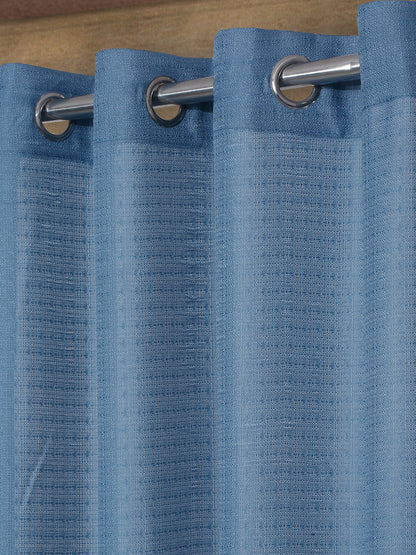 Semi-Transparent Window Curtains Set of 4- Blue