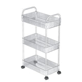 Cortina 3-Tier Rolling Storage Cart with Wheels, Slim Kitchen Organizer Rack, Space-Saving Mobile Utility Trolley with Slide Out Shelves for Bathroom & Kitchen Organization, Kids Room [22 Cm Width]
