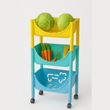 Cortina 3-Layer Multipurpose Utility Rack  Fruit & Vegetable Basket Trolley with Wheels | Kitchen, Pantry, Bathroom Organizer & Toy Storage Rack for Home (Multicolour)