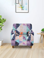 Elastic Stretchable Universal Printed Sofa Cover 1 Seater- Multicolour