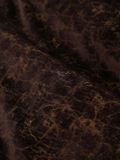 Pack of 2 Velvet Room Darkening Solid Long Door Curtains- Brown