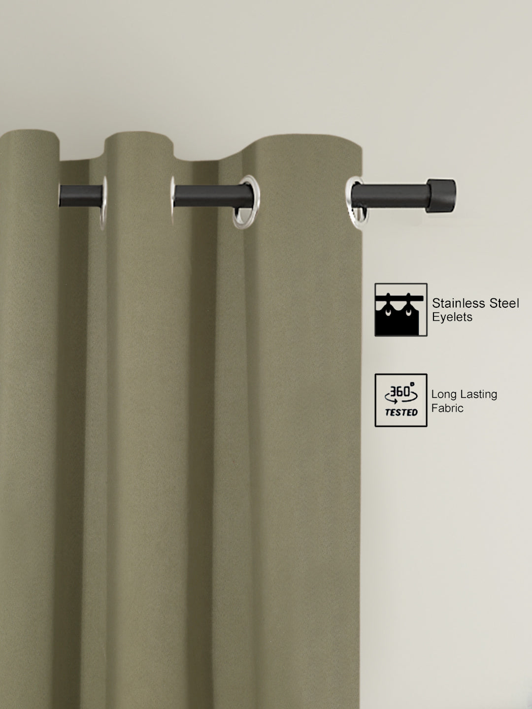 Pack of 2 Polyester Blackout Solid Curtains