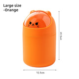 Cortina Corton Design Plastic Large Tabletop Dustbin, Large Waste Bin for Study Table, Office Desk, Bathroom, Kitchen Sink & Washroom (Orange)
