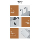 Cortina Plastic Hanging Baskets With Hooks, Cabinet Door ,Bedside ,Toothbrush Holder Versatile Storage Baskets For Home Organization Essential Bathroom Accessories [Small,White ]