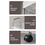 Cortina 3-Tier Rolling Storage Cart with Wheels, Slim Kitchen Organizer Rack, Space-Saving Mobile Utility Trolley with Slide Out Shelves for Bathroom & Kitchen Organization, Kids Room [22 Cm Width]