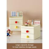 Cortina 3 Tier Plastic Storage Organizer with Drawers | Cosmetic Jewelry Box, Office Desktop Compartments, Storage Shelf for Office, School, Home | Multi-Layer Small Storage Box (White)