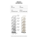Cortina Foldable Shoe Rack Storage Organizer, Tall Narrow Shoe Shelf for Closet, Free Standing Cabinet with Clear Door, Plastic Space Saving Corner Shoe Stand, (4 Tier)