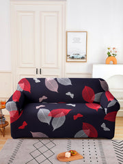 Elastic StretchableUniversal Printed Sofa Cover 4 Seater-Black