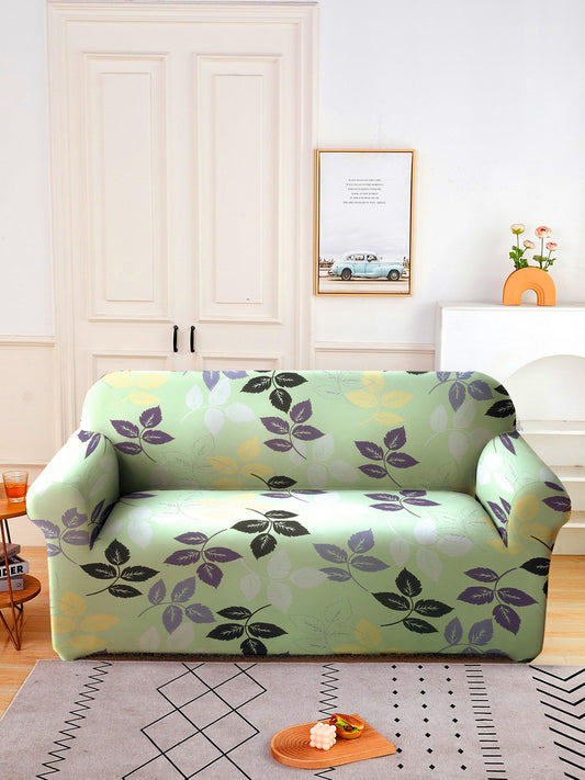 Elastic Stretchable Universal Printed Sofa Cover 4 Seater- Green