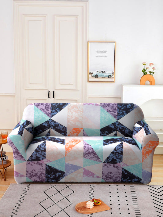 Elastic Stretchable Universal Printed Sofa Cover 4 Seater- Multicolour