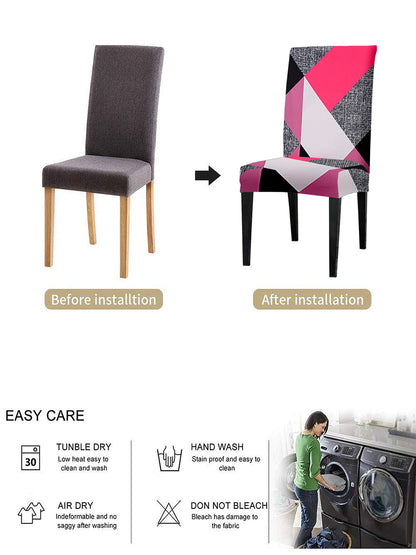 dining-chair-cover-set-of-2-pink-geometric-printedwholesale