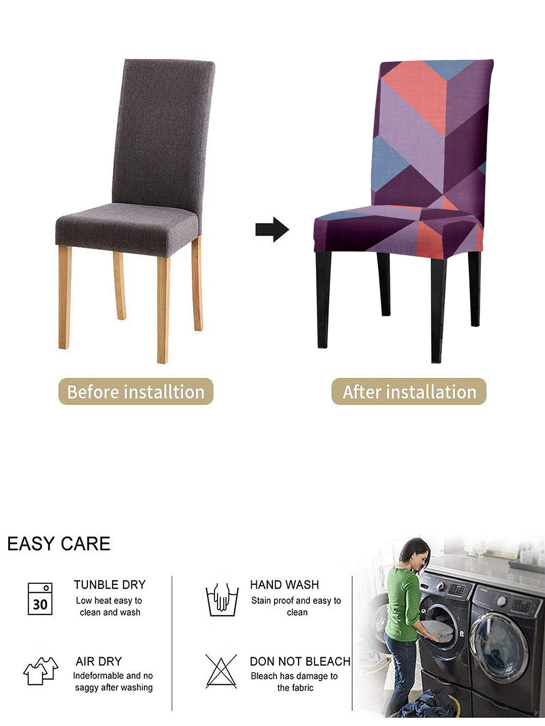 dining-chair-cover-set-of-2-geometric-printed-purplewholesale