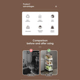 Cortina 3-Tier Rolling Storage Cart with Wheels,Slim Kitchen Organizer Rack,Space-Saving Mobile Utility Trolley with Slide Out Shelves for Bathroom & Kitchen Organization,Kids Room[14Cm Width]