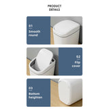 Cortina Mini Tabletop  Dustbin , Small Waste Bin for Study Table, Office Desk, Bathroom, Kitchen Sink & Washroom ( Grey )