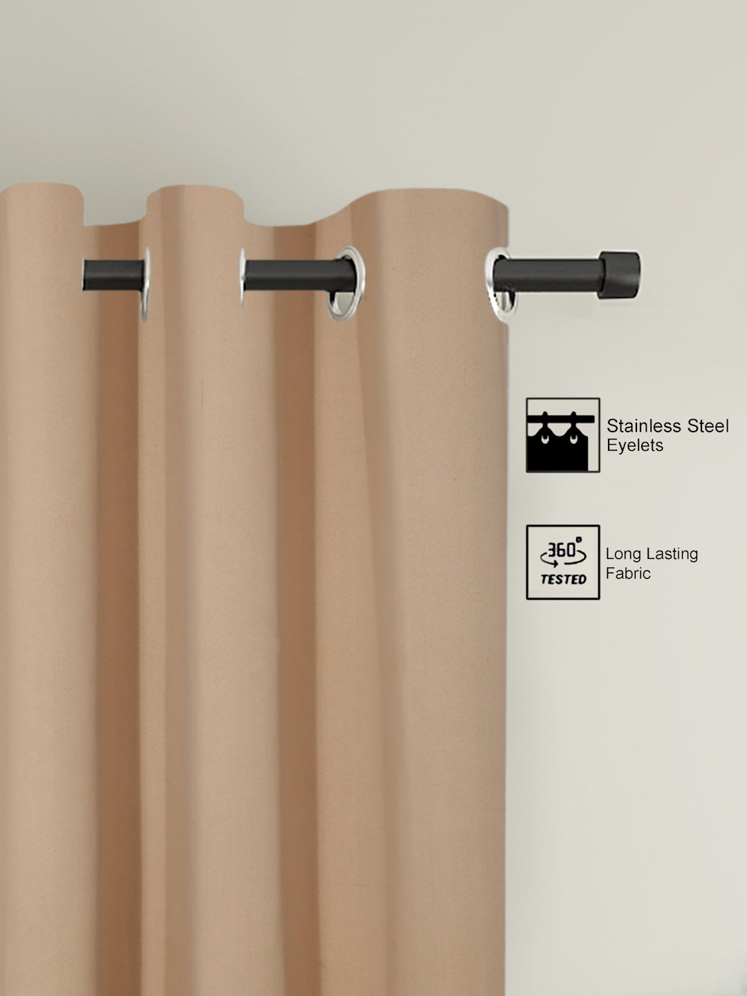 Pack of 2 Polyester Blackout Solid Curtains