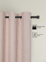 Pack of 2 Polyester Blackout Emboss Door Curtains- Peach