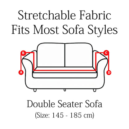 Elastic Digital Printed Sofa Cover 2 Seater- Peach