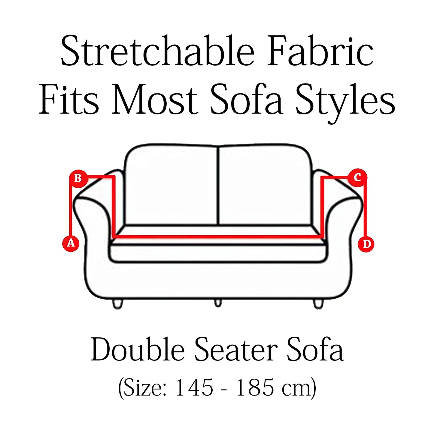 Elastic Geometric Printed Sofa Cover 2 Seater- Navy Blue
