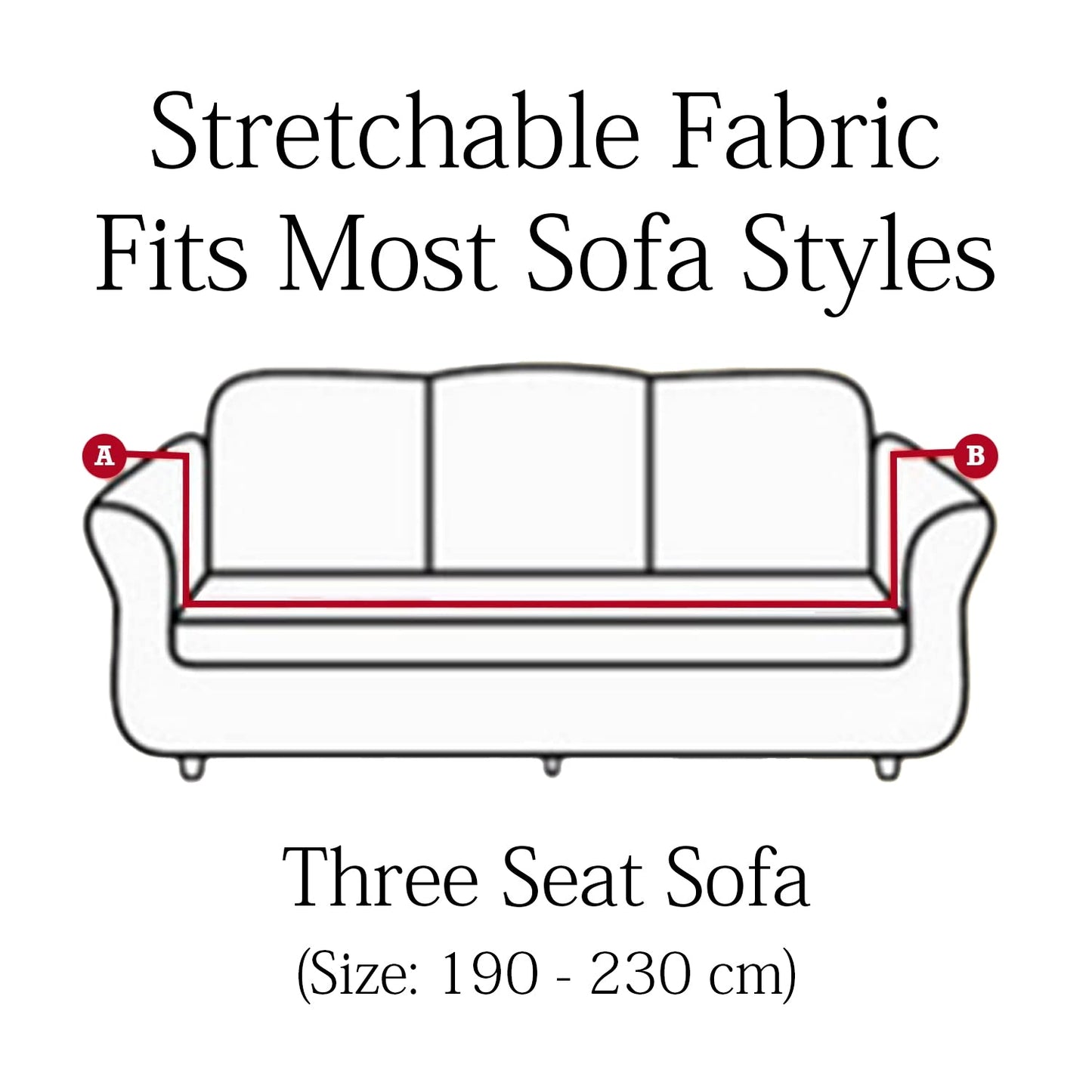 Elastic Digital Printed Sofa Cover 3 Seater- Peach
