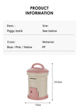 Cortina Post Box Design Piggy Bank for Kids & Adults – Plastic Coin Saver with Handle & Keys, Money box Gift Item for kids Ages 3+ ( Pink, Pack of 1 )