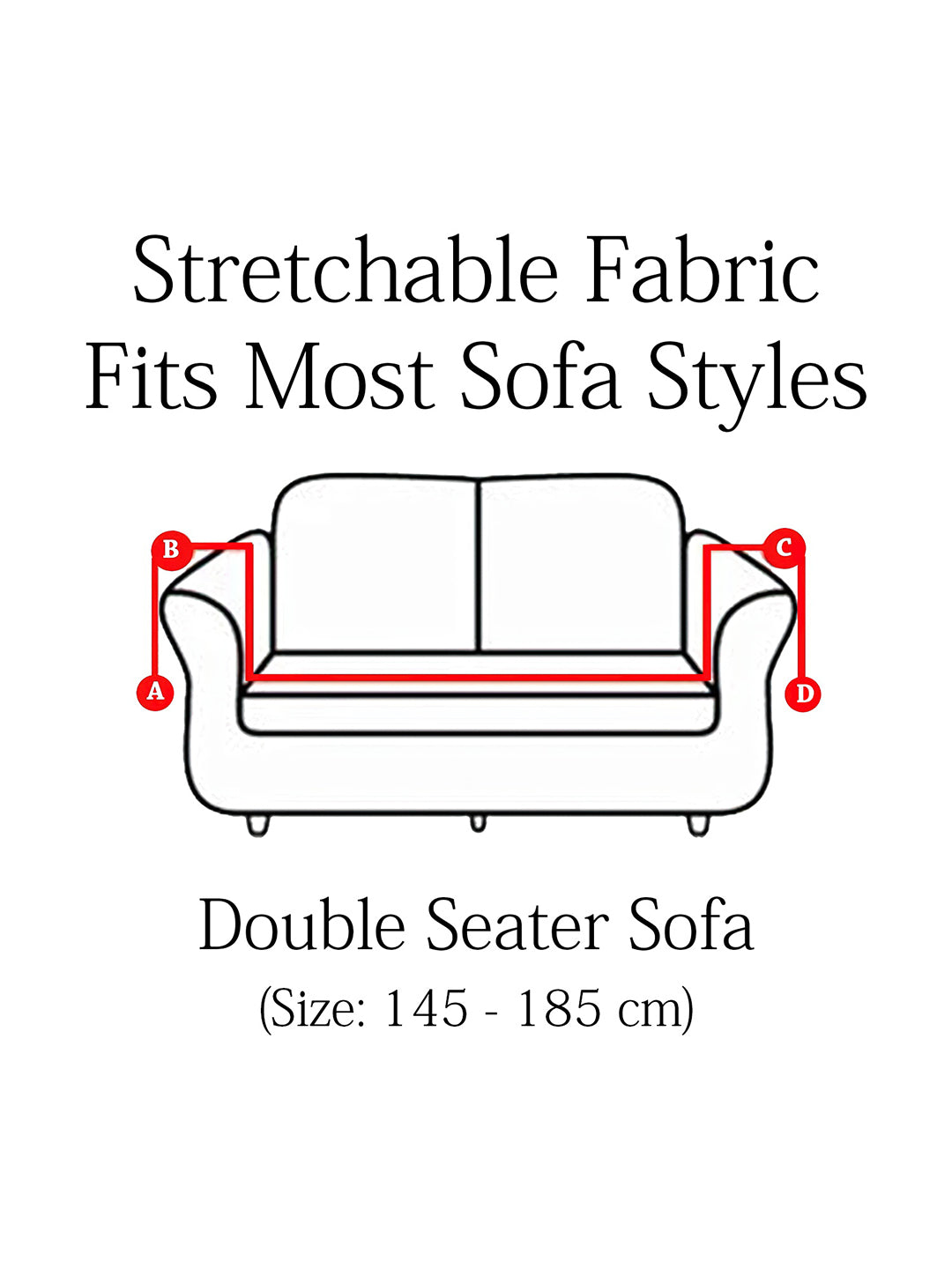 Elastic Stretchable Velvet Sofa Cover 2 Seater- Red