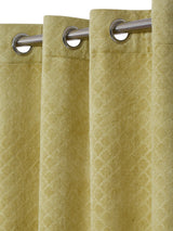 Pack of 2 Velvet Room Darkening Emboss Door Curtains- Olive