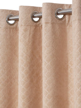 Pack of 2 Velvet Room Darkening Emboss Door Curtains- Peach