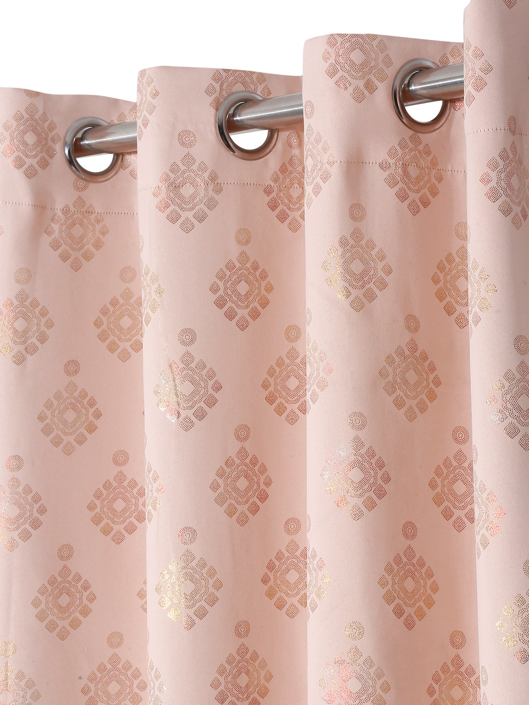 Pack of 2 Polyester Blackout Foil Long Door Curtains- Pink