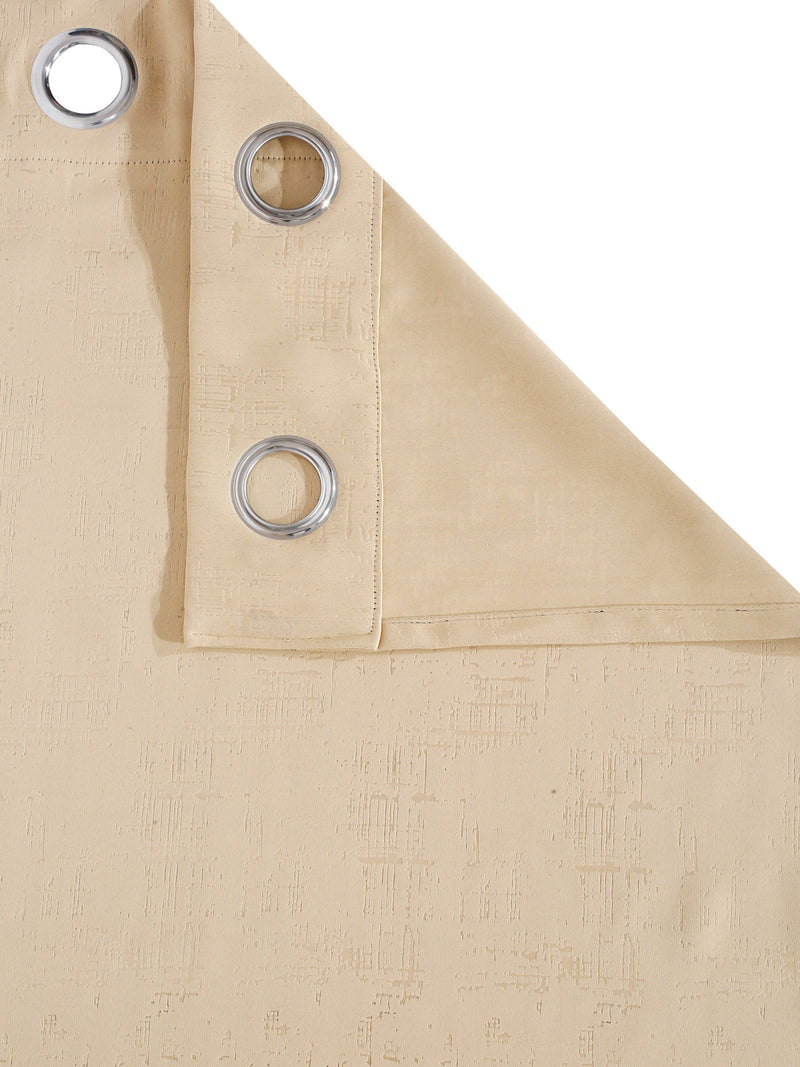 Pack of 2 Polyester Blackout Emboss Window Curtains- Cream