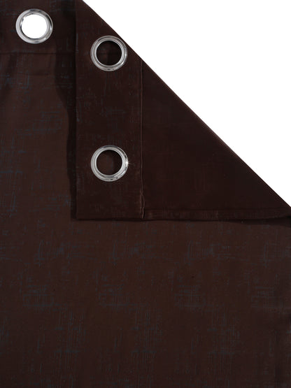 Pack of 2 Polyester Blackout Emboss Door Curtains- Brown