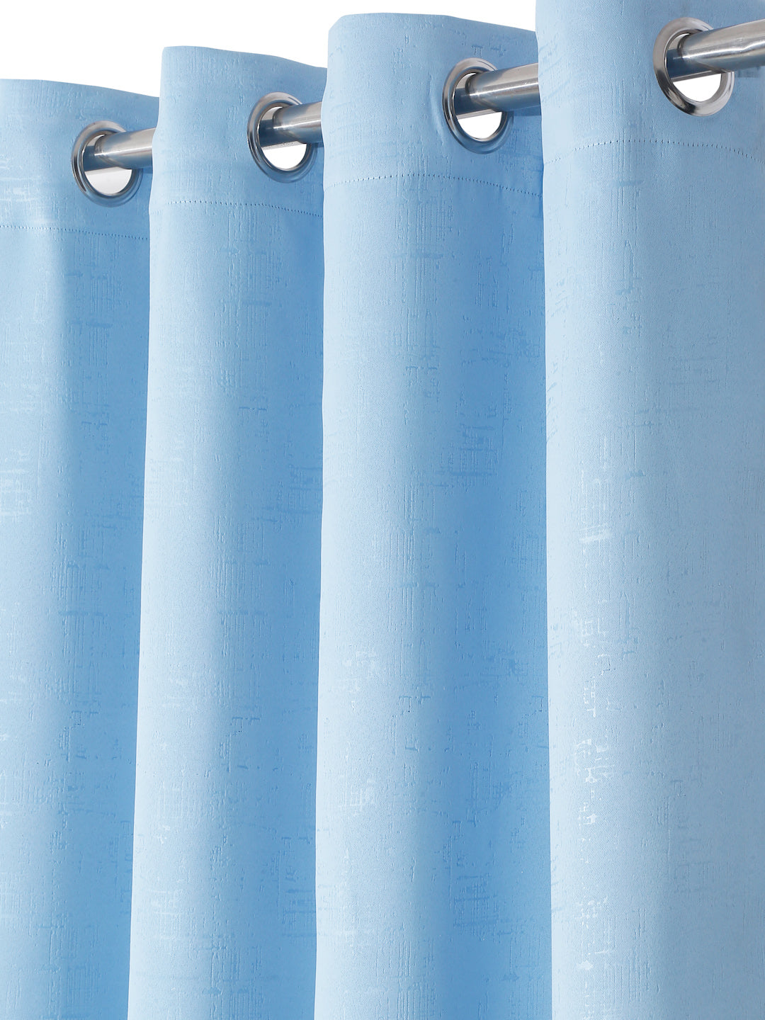 Pack of 2 Polyester Blackout Emboss Door Curtains- Blue