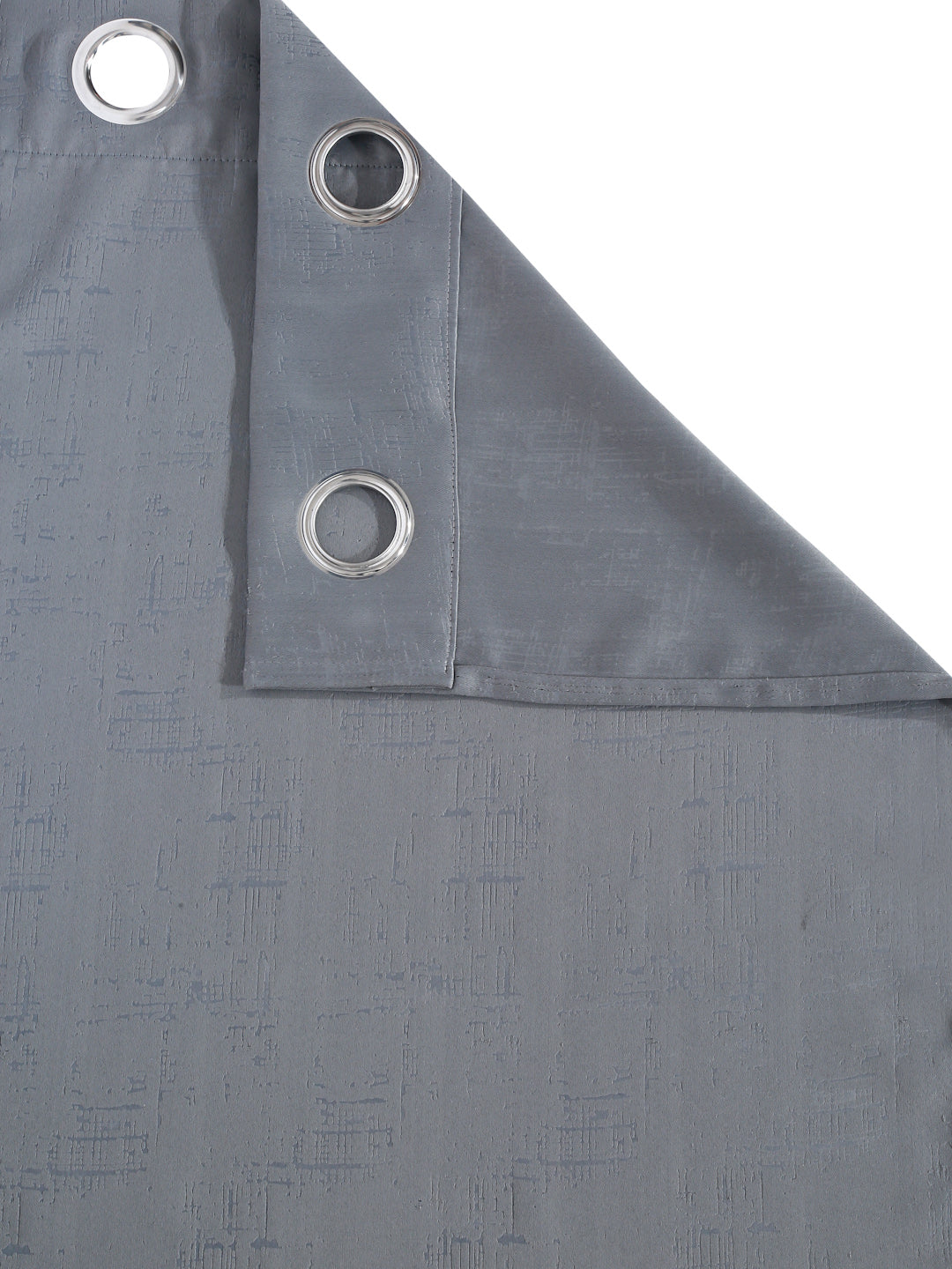 Pack of 2 Polyester Blackout Emboss Long Door Curtains- Dark Grey
