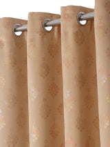 Pack of 2 Polyester Blackout Foil Long Door Curtains- Beige