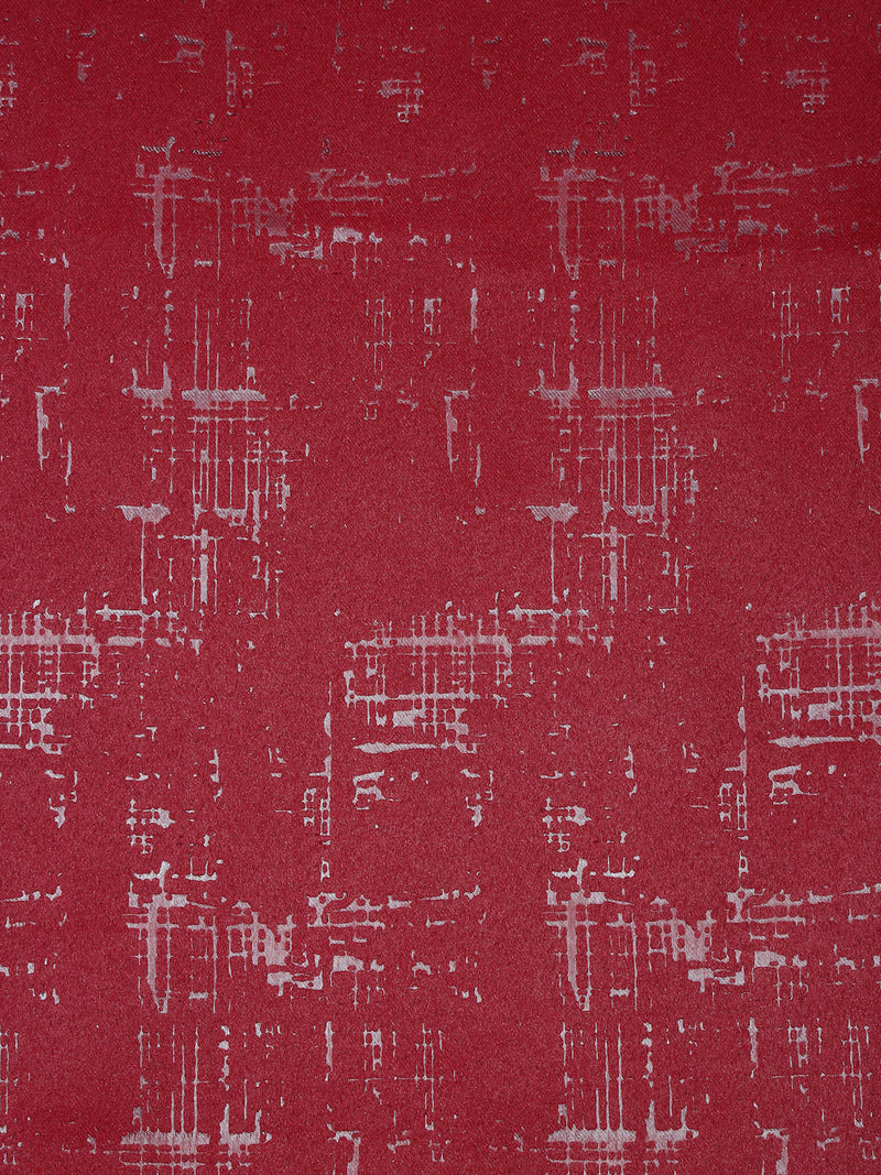 Pack of 2 Polyester Blackout Emboss Window Curtains- Red