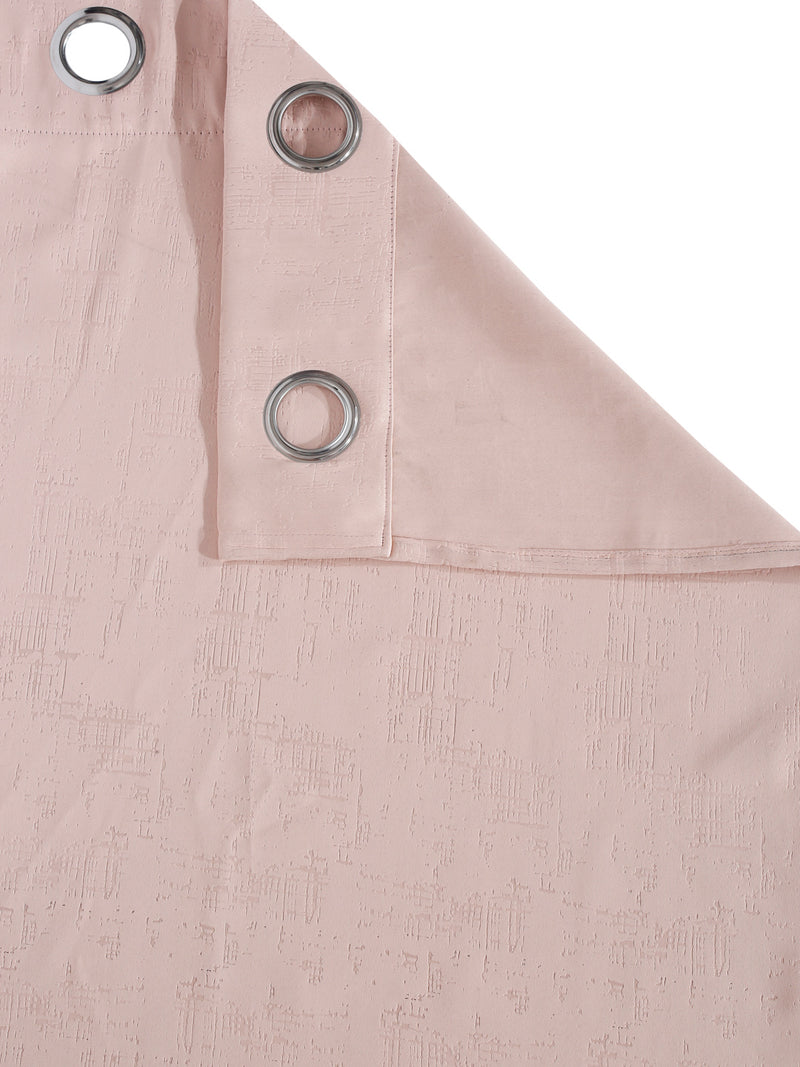 Pack of 2 Polyester Blackout Emboss Door Curtains- Peach