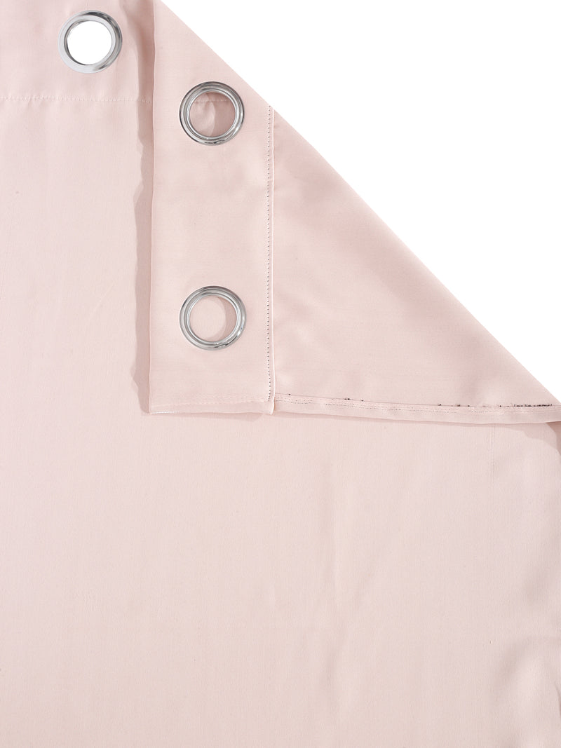 Pack of 2 Polyester Blackout Solid Door Curtains- Pink