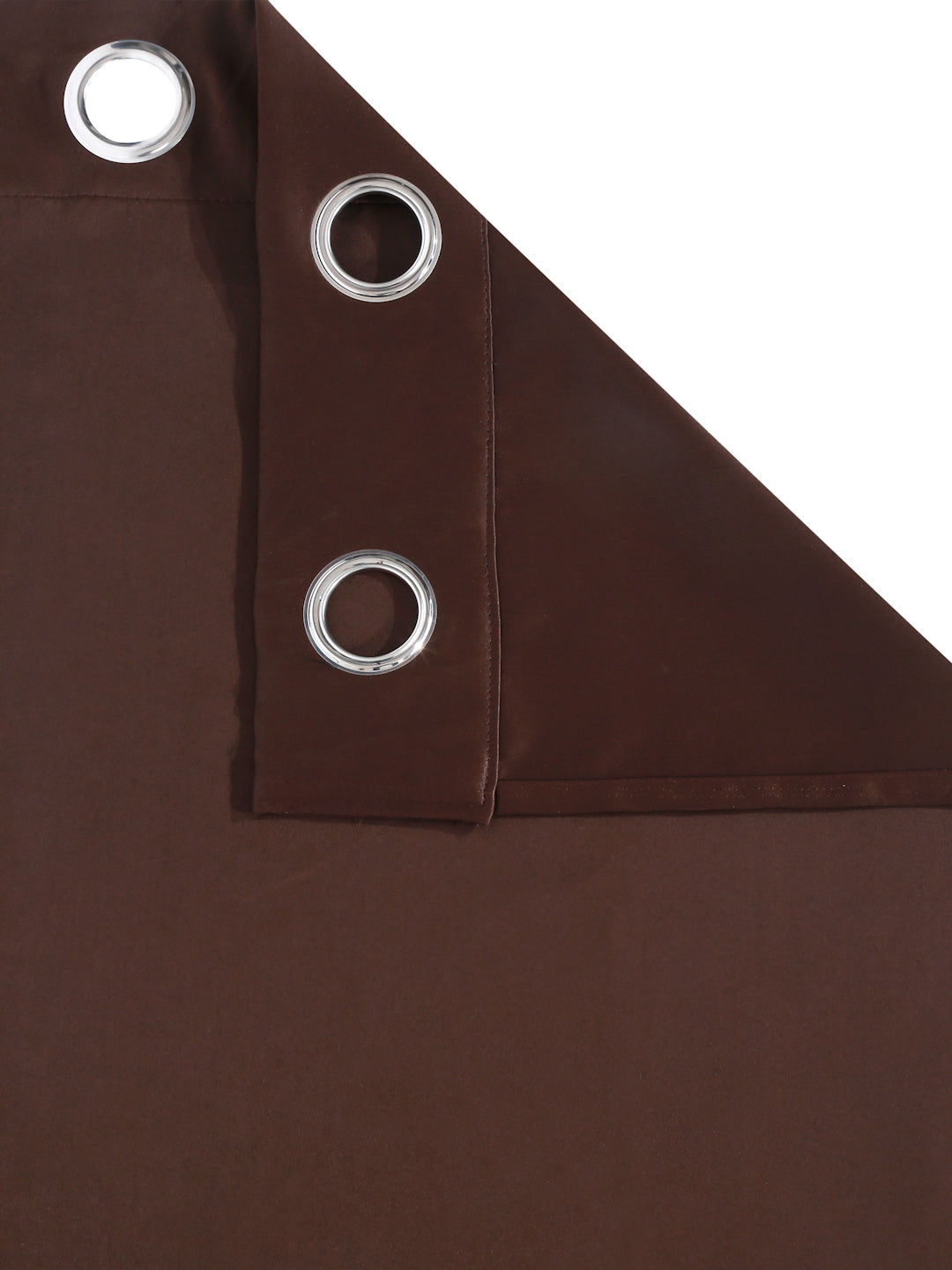 Pack of 2 Polyester Blackout Solid Door Curtains- Brown